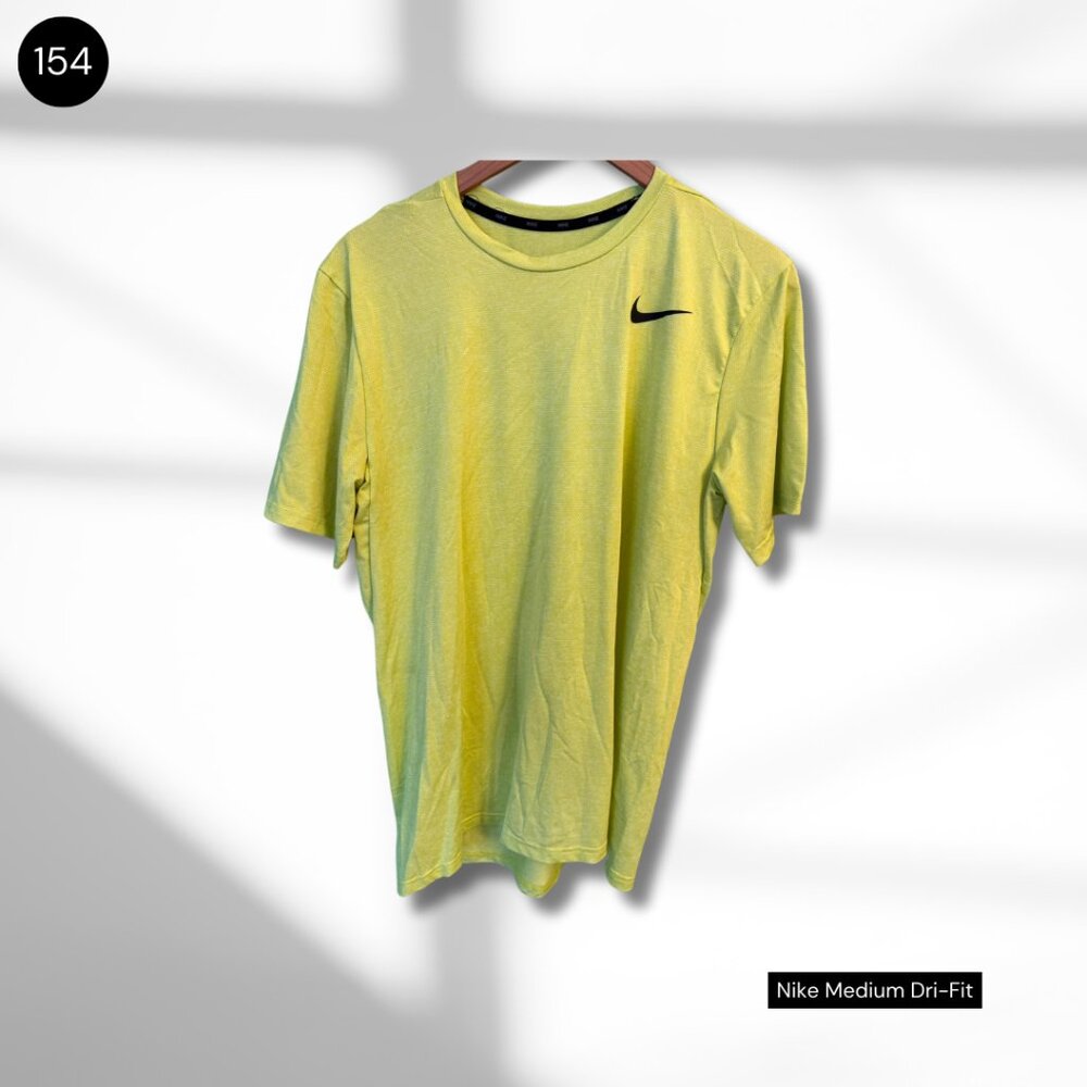 Nike Dri-FIT T-Shirt | Medium | Bright Yellow Athletic Top